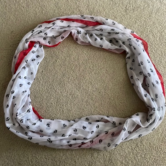 Nautical Anchor Print Infinity Scarf - Picture 2 of 4